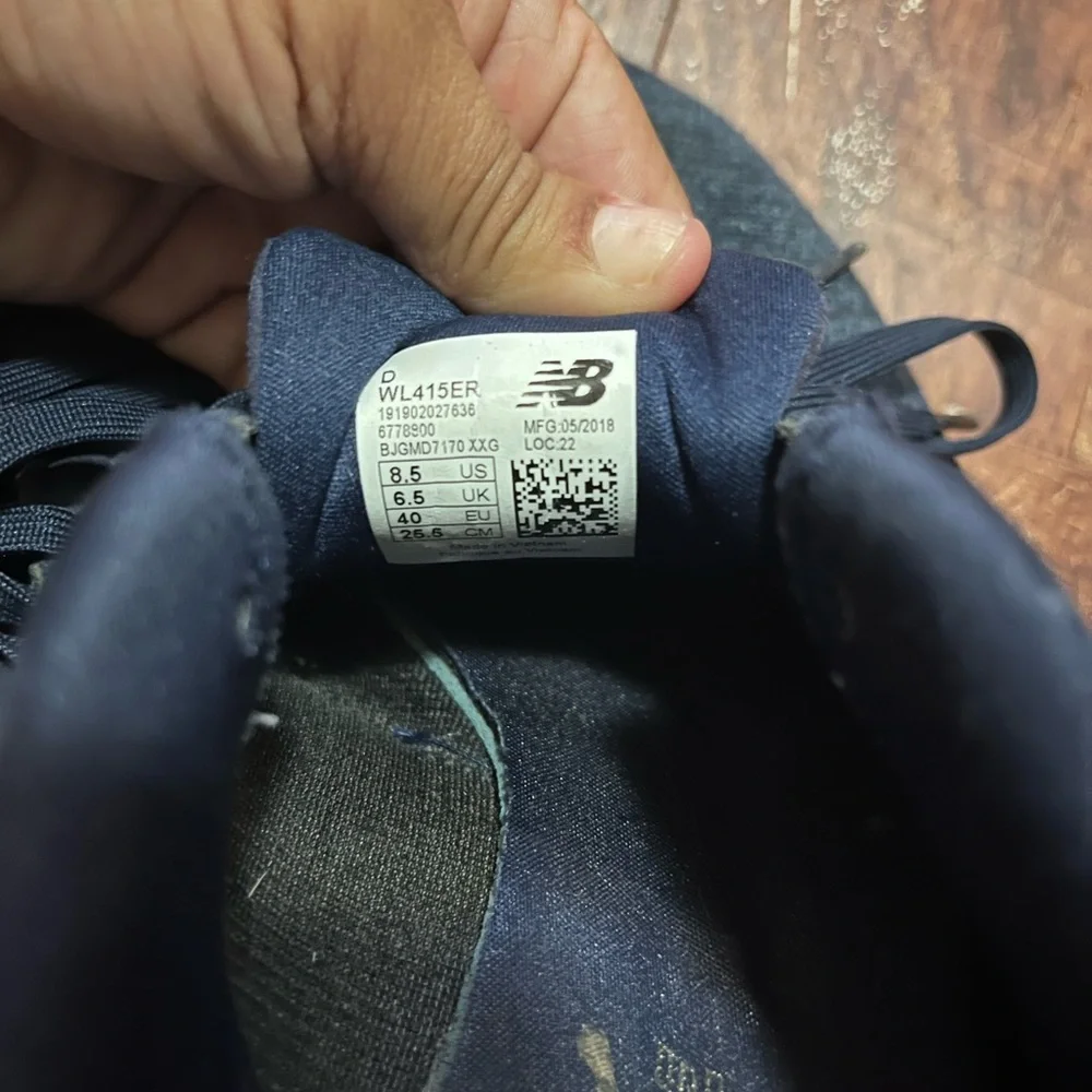 New Balance Blue and White Sneakers with Suede Upper - Picture 4 of 5